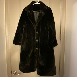 Black Faux Fur Coat